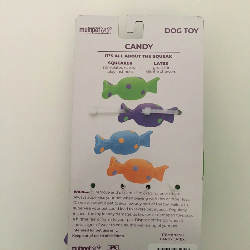 NEW (S) Dog Toys Mini 2 Latex Squeakers Green and Purple | Multipet